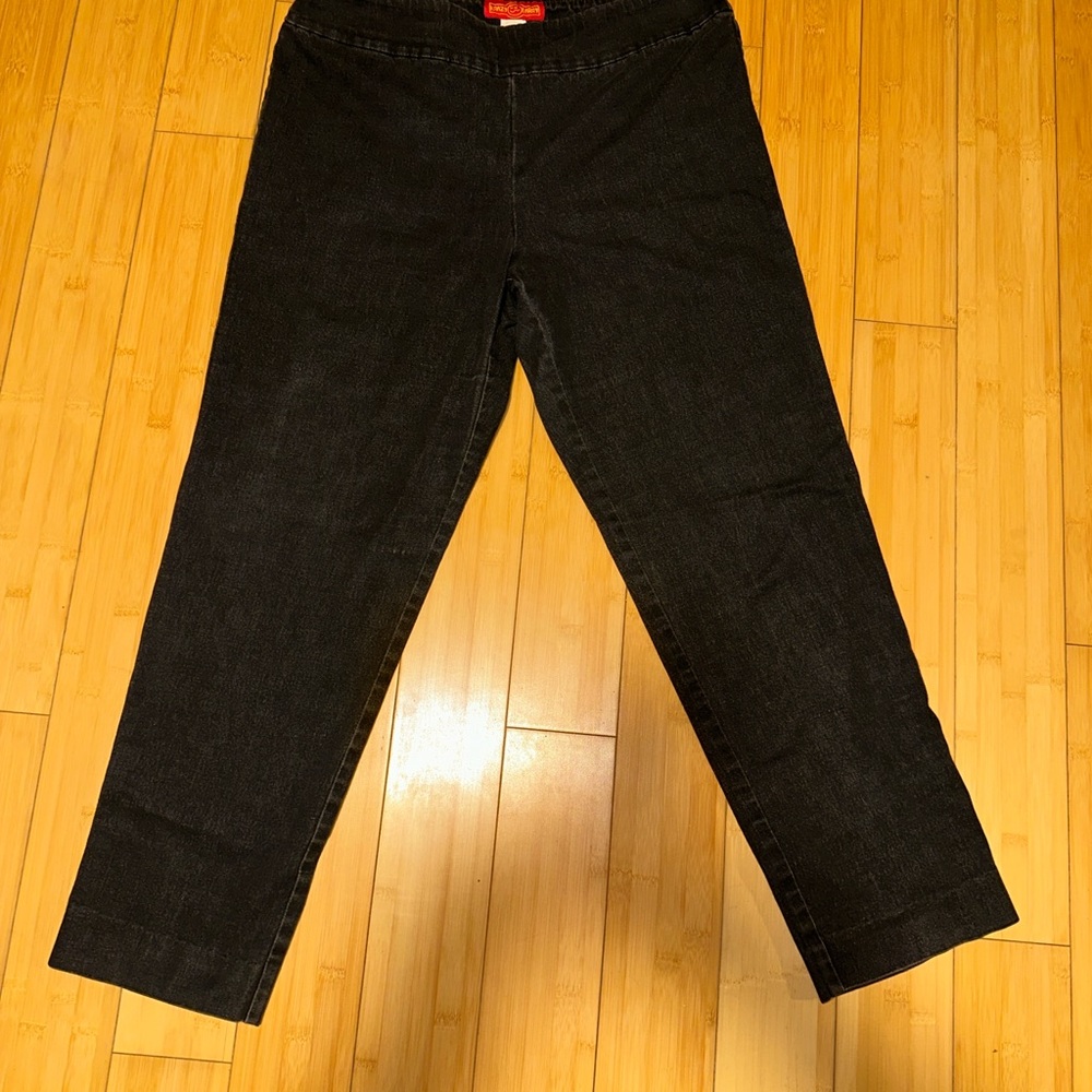 Crazy Larry Women’s Pull-On Stretch Denim Size 14 Black Denim Look